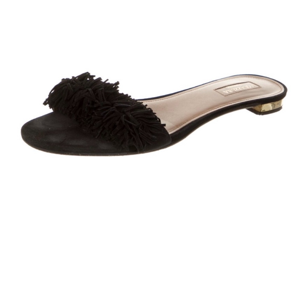 AQUAZZURA Wild Thing fringed suede slides